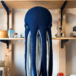 おねむのタコくんJr.【キルトグレー×ミントグリーン】 ぬいぐるみ