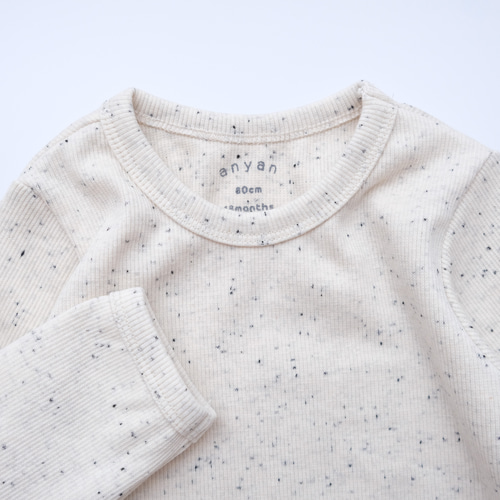 受注製作】cookie cream ボディスーツ クルーネック 長袖ロンパース