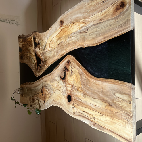 【ヒノキ】　おしゃれ　ローテーブル レジンテーブル　リバーテーブル ローテーブル レジンテーブル リバーテーブル ダイニング