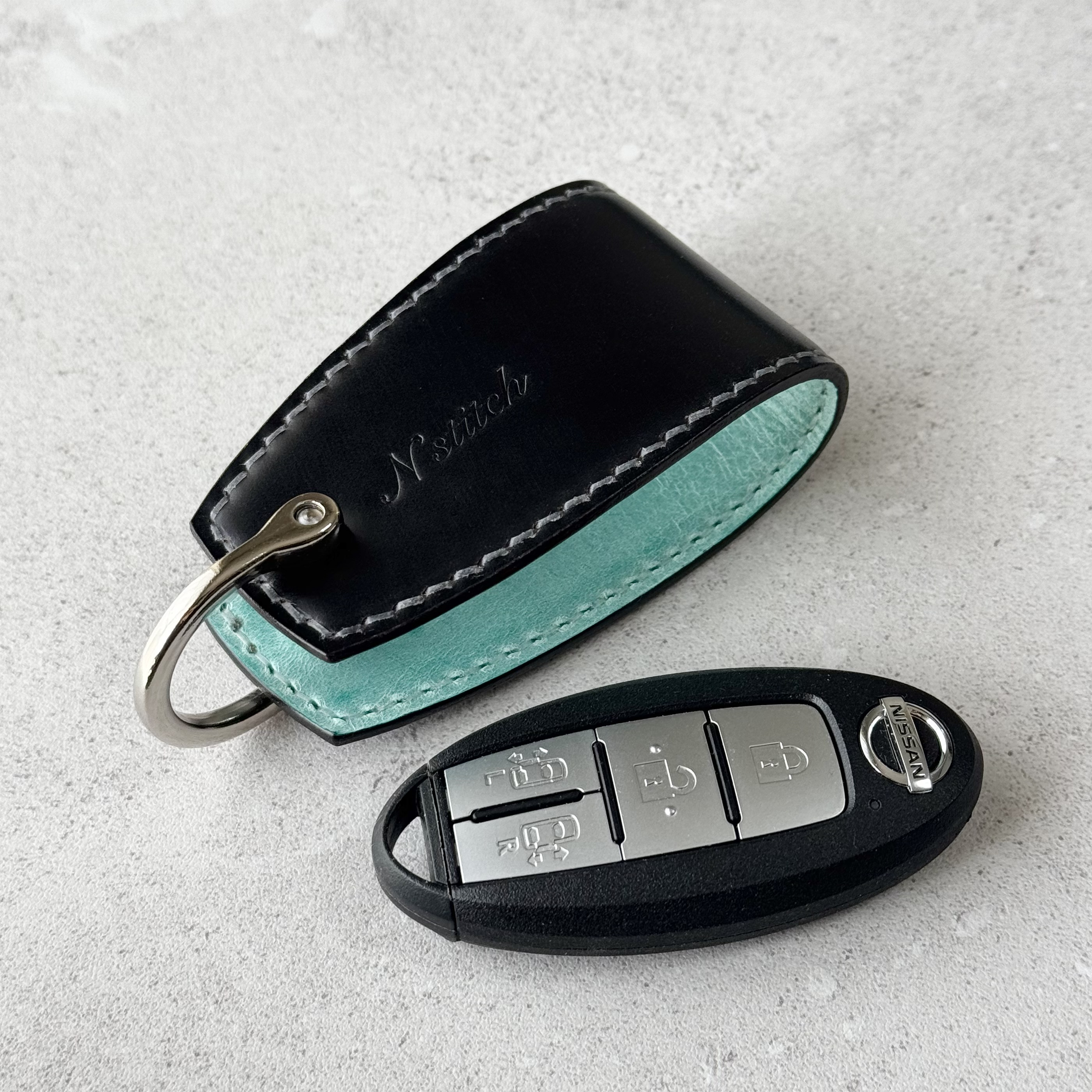 受注製作/オイルコードバンのキーケース  /日産対応/スマートキー＋鍵1本収納