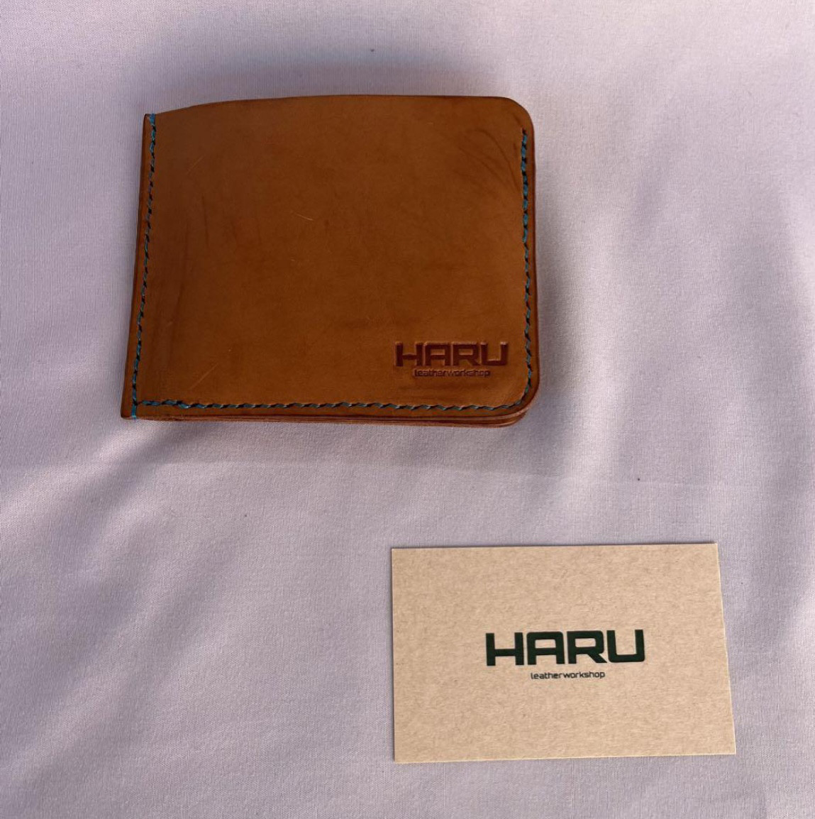 HARU 牛革二つ折りカード、お札入れ