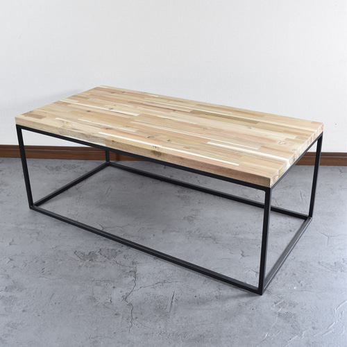 鉄と木の調和『アイアンアカシア・ローテーブル』 ☆ご希望サイズで