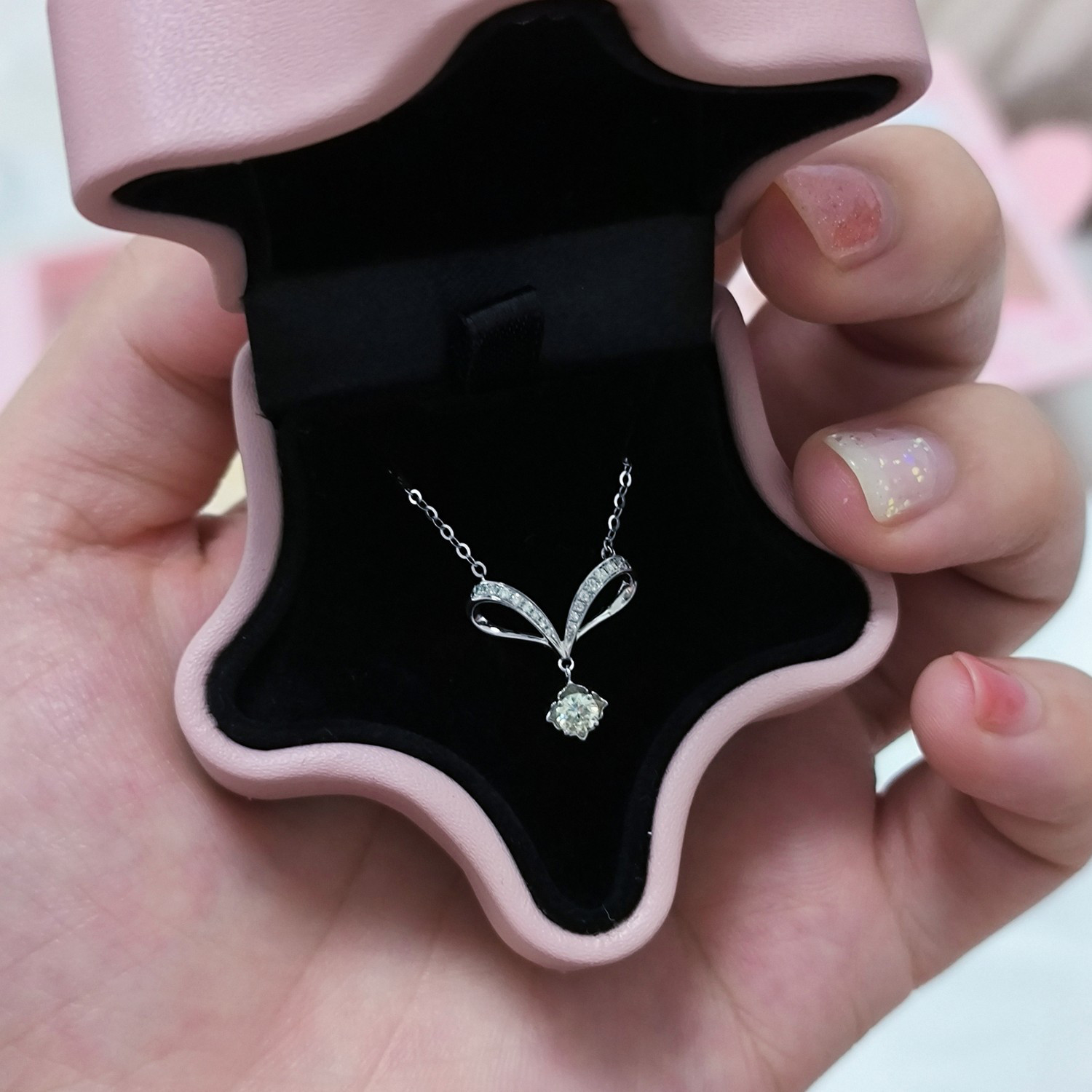 天然ダイヤモンドネックレスk18