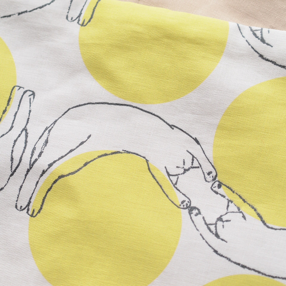 のび猫スヌード・猫×ドット・リネンスヌード　リバーシブルで使えます！ 7枚目の画像