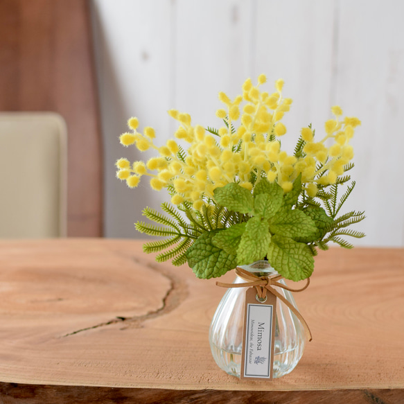 枯れない♪　春の花＊ミモザとミント《アーティフィシャルフラワー》Creema限定 1枚目の画像