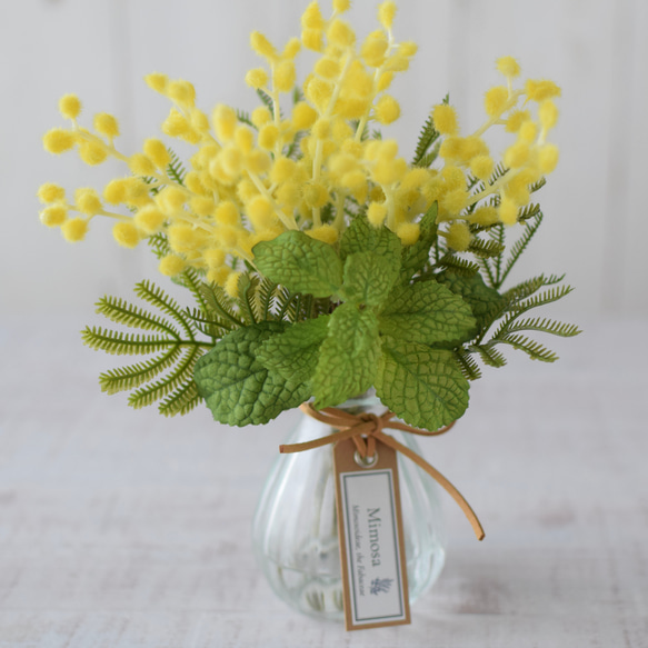 枯れない♪　春の花＊ミモザとミント《アーティフィシャルフラワー》Creema限定 3枚目の画像
