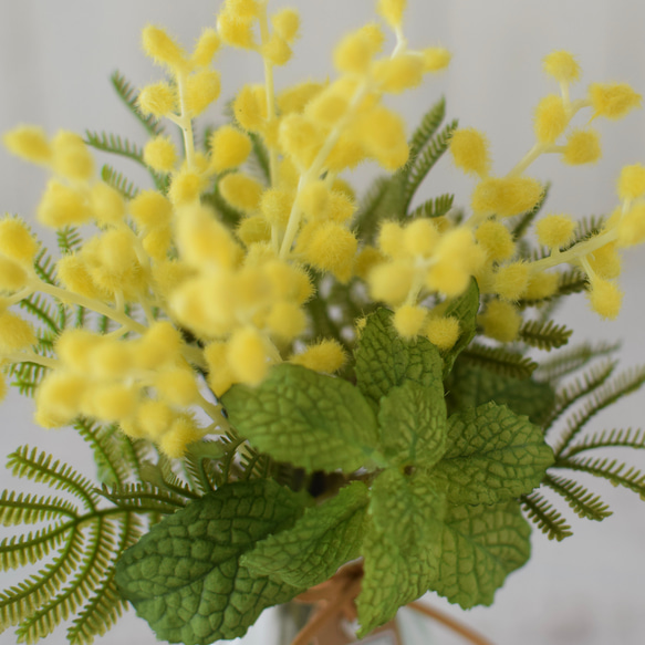 枯れない♪　春の花＊ミモザとミント《アーティフィシャルフラワー》Creema限定 7枚目の画像