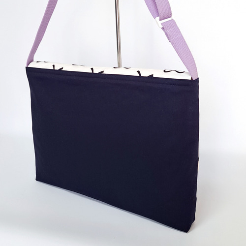 ☆新発売・即発送☆ショルダータイブ絵本袋・図書袋/モノトーン リボン