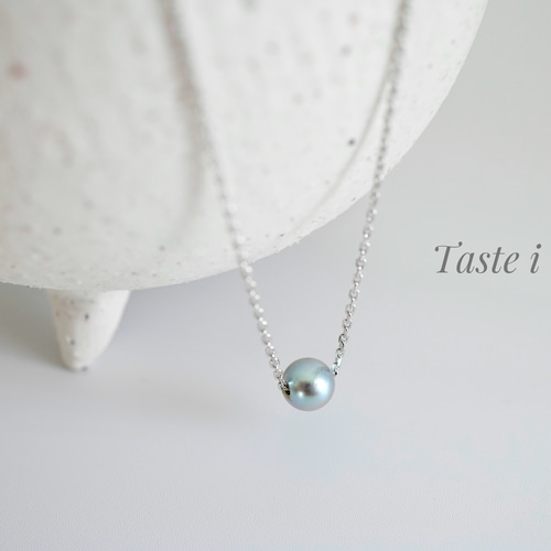 高級 アコヤパール アコヤ ネックレス シルバー アコヤ真珠 グレーネックレス 6-6.5mmラウンド〜セミラウンド