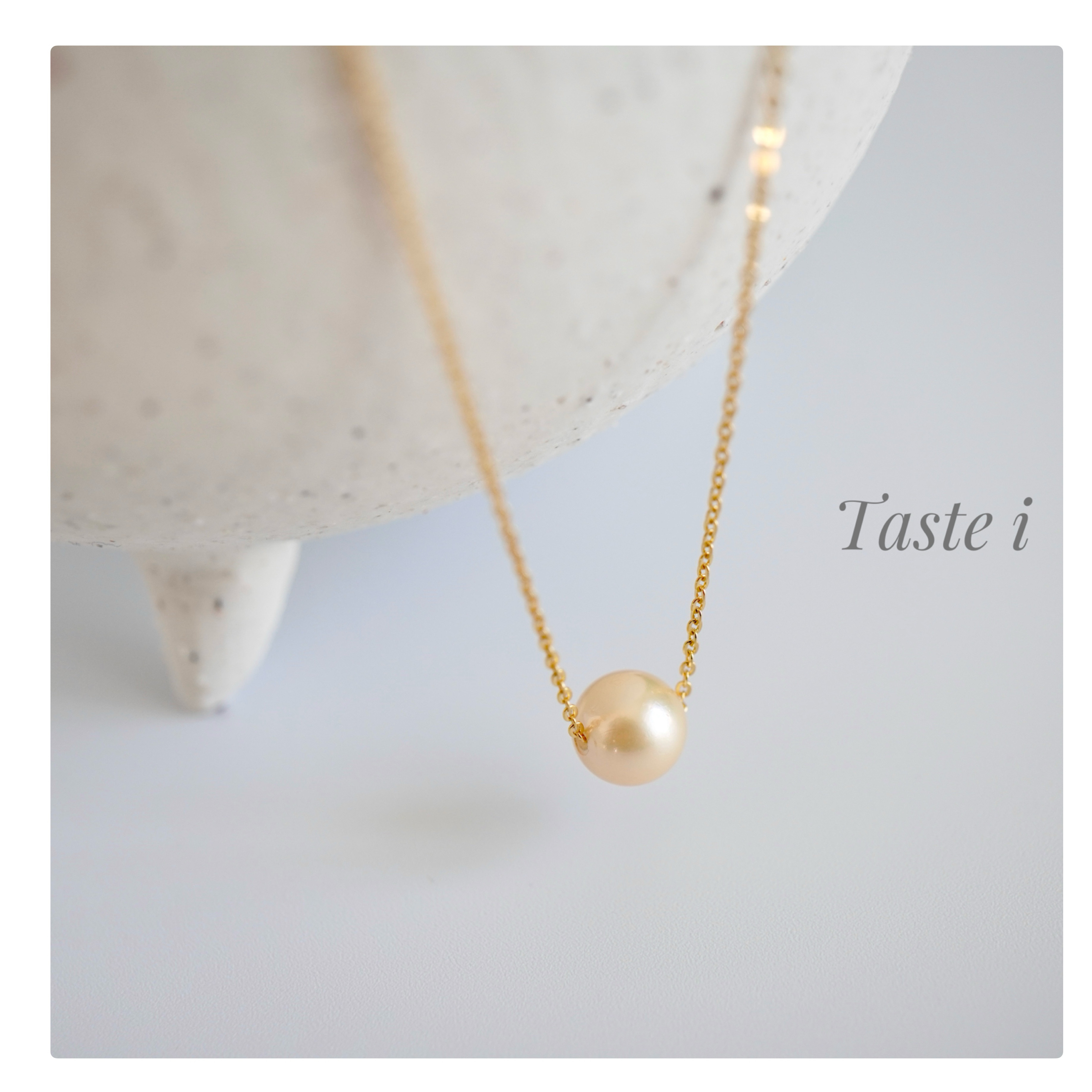 【大人テイスト】アコヤパールクリームイエロー7ミリの1粒ネックレス　14kgfチェーン〔20214〕