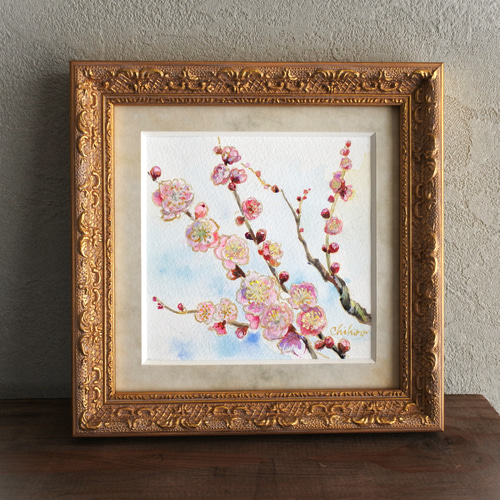 誰でも描けるハガキ絵💕【梅】手書き・花・水彩画[Ume