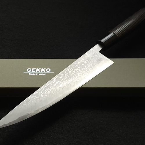 青紙2号 多層鋼 磨 牛刀包丁 220㎜ G1425 焼栗柄 月光作 包丁・ナイフ