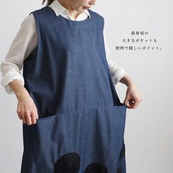 ⁑ラスト１　芸術の秋　１１５ｃｍ　花畑パッチワーク　かぶるだけワンピース　ジャンスカ　ボックスOP　甘織デニム　H82 3枚目の画像