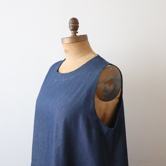 ⁑ラスト１　芸術の秋　１１５ｃｍ　花畑パッチワーク　かぶるだけワンピース　ジャンスカ　ボックスOP　甘織デニム　H82 11枚目の画像