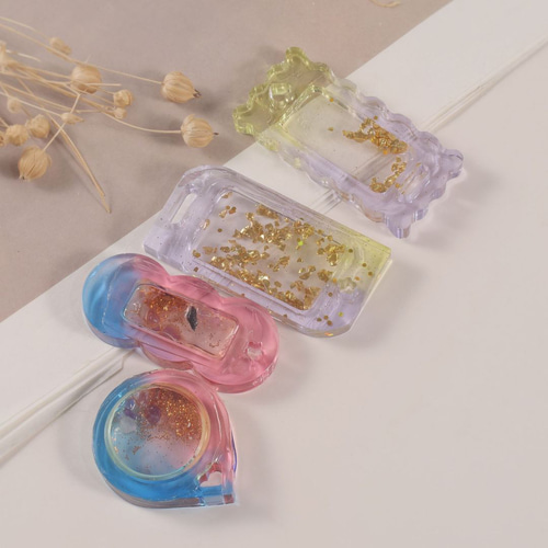 ネームタグ 楕円 四角枠 キーホルダー シェイカーモールド