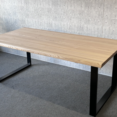 ダイニングテーブル 180×90 タモ無垢材 アイアン脚 ダイニングテーブル