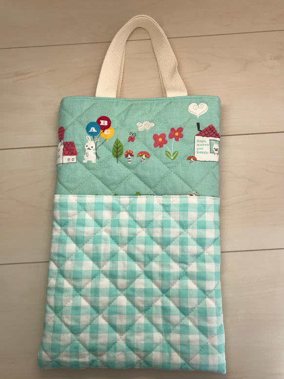 送料無料！感謝価格！レッスンバック&上履き入れセット　ネームタグ付き 3枚目の画像