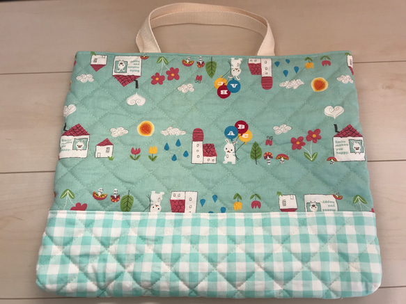 送料無料！感謝価格！レッスンバック&上履き入れセット　ネームタグ付き 2枚目の画像