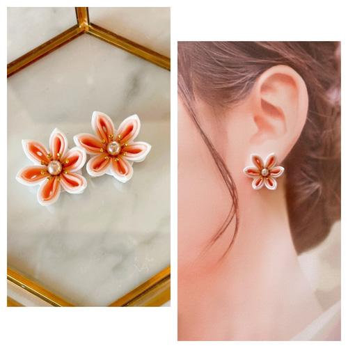 つまみ細工アクセサリー✴︎ピアス（orイヤリング）サージカル