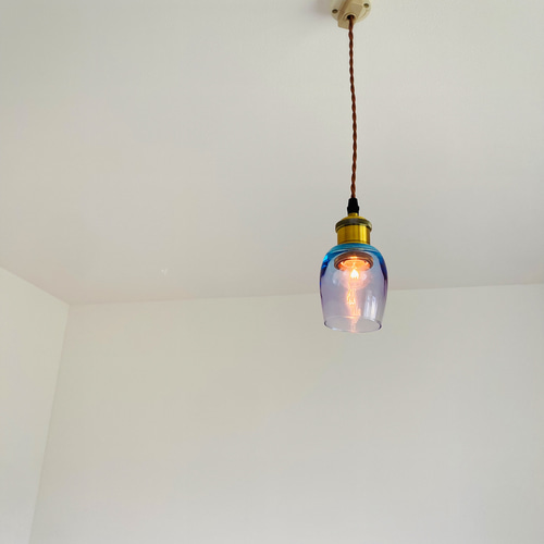 ガラス ブルー青 グラデーション ペンダントライトモダン