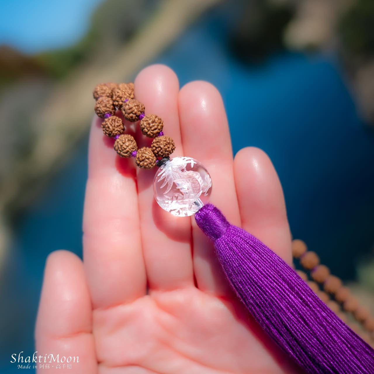 【龍神様が見守る！運気アップ・祓い清め・財のお守り！ 】高品質ルドラクシャマーラー（菩提樹の実）タッセル 全１３色