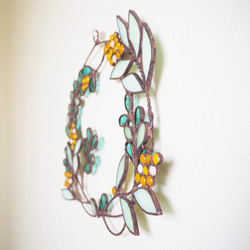 春の陽だまりステンドグラスリース（ミモザ） 11枚目の画像