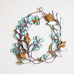 春の陽だまりステンドグラスリース（ミモザ） 10枚目の画像