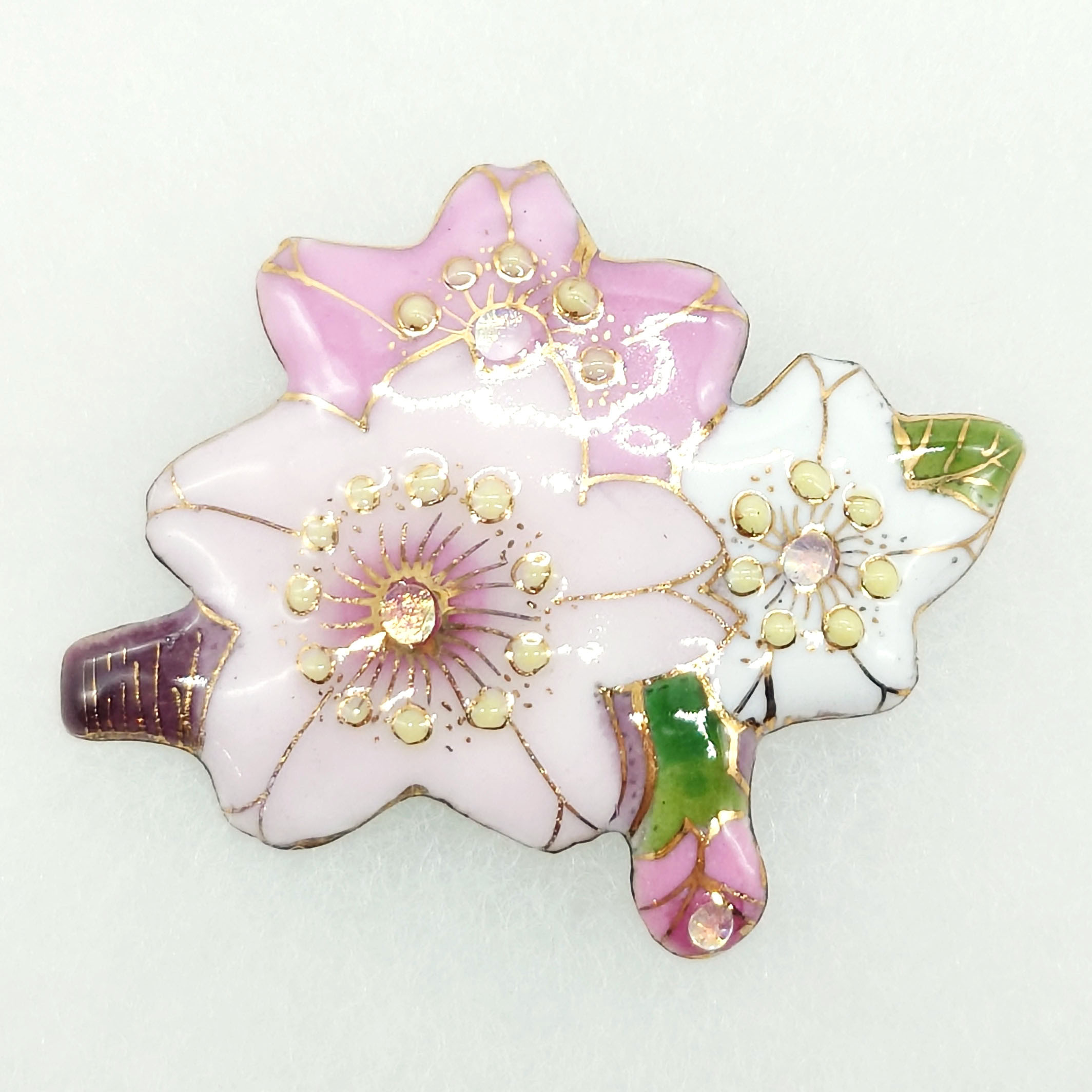 桜2025の七宝焼ブローチ[西宮100周年ラベル]【受注制作】