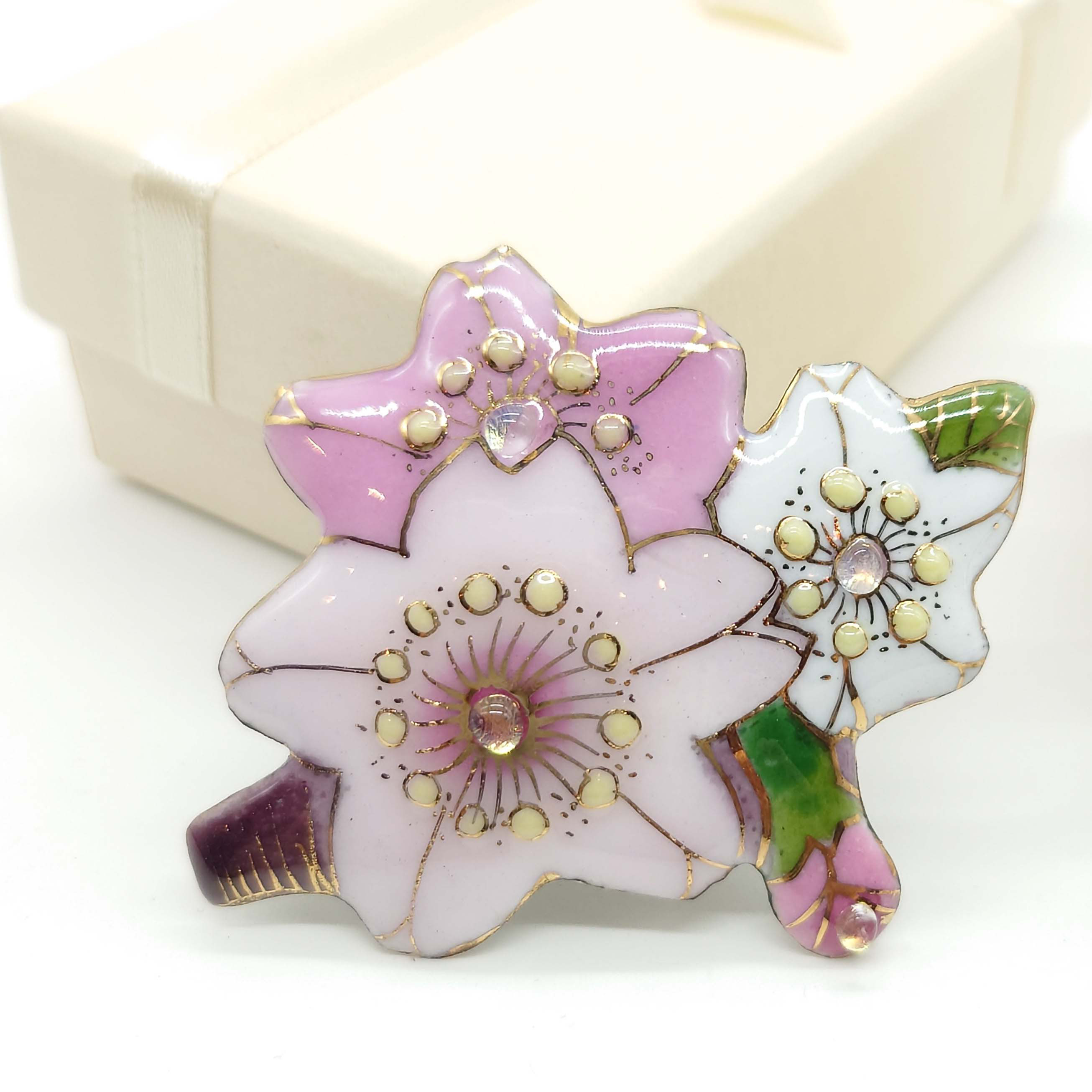 桜2025の七宝焼ブローチ[西宮100周年ラベル]【受注制作】