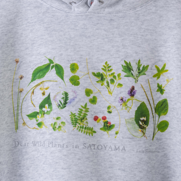 ［着る里山］野草パーカー〜初夏ver.〜（アッシュ） 3枚目の画像
