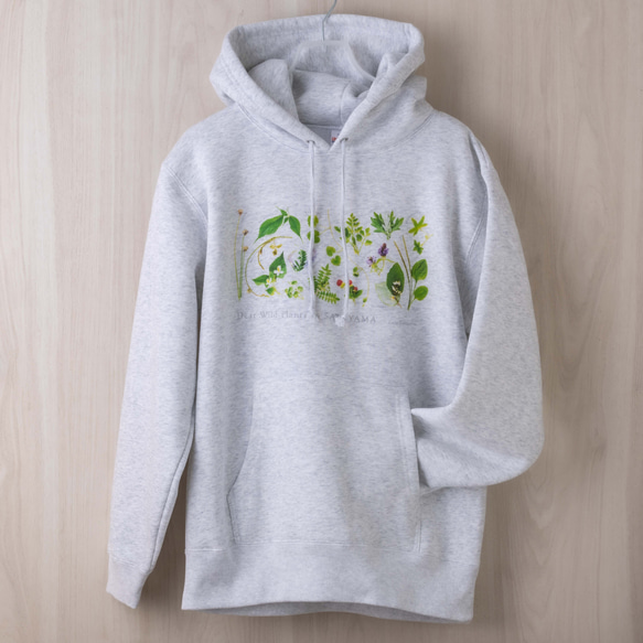 ［着る里山］野草パーカー〜初夏ver.〜（アッシュ） 2枚目の画像