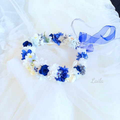 ♡受注対応♡プリザーブドフラワー花冠 ウェディングブーケ専門店リースブーケヘッドドレス花かんむり髪飾りオーダー承ります