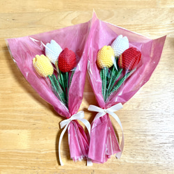 チューリップ3本 選べるお色 編みぐるみ 枯れない花 かぎ針編み
