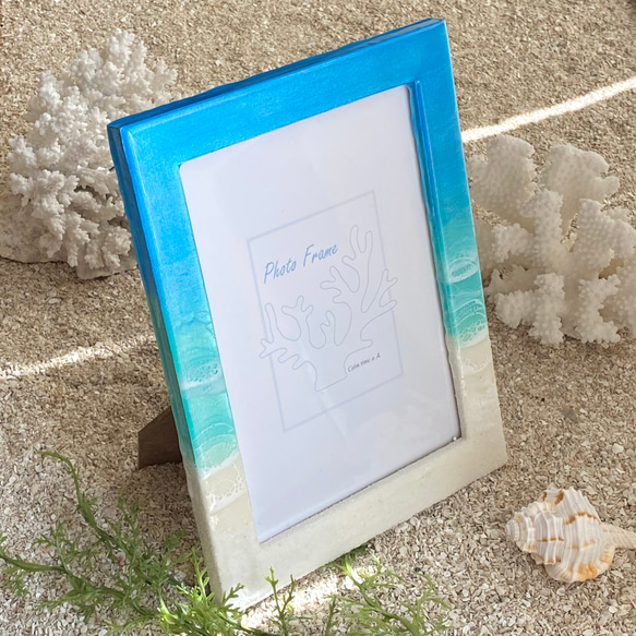 レジン海アートフォトフレーム 写真立て 2L判サイズ用(127×178mm