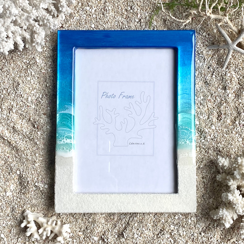 レジン海アートフォトフレーム 写真立て 2L判サイズ用(127×178mm