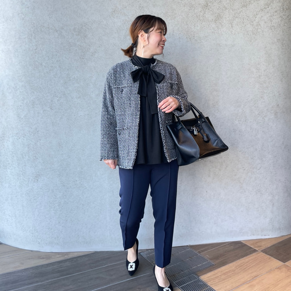 超伸縮ゆったり着痩せ♡気軽に着れる2wayボウタイブラウス 黒【FREE】卒業式フォーマル KMC-760 462460 5枚目の画像