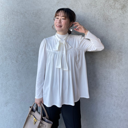 超伸縮ゆったり着痩せ♡気軽に着れる2wayボウタイブラウス 黒【FREE】卒業式フォーマル KMC-760 462460 11枚目の画像