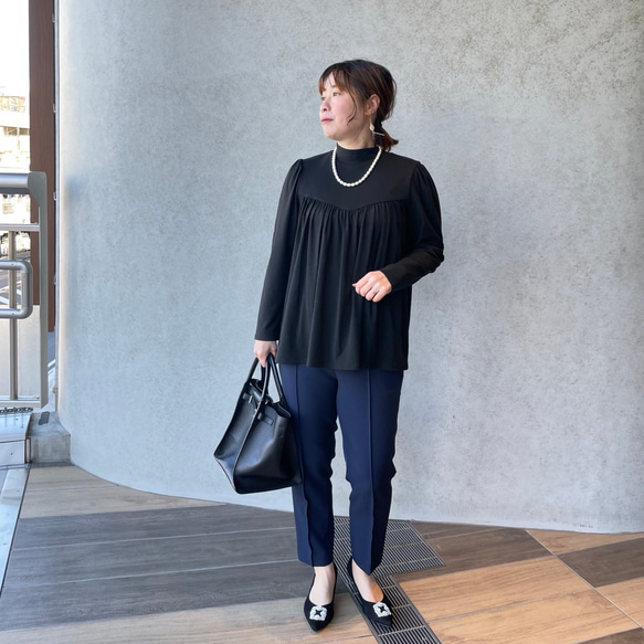 超伸縮ゆったり着痩せ♡気軽に着れる2wayボウタイブラウス 黒【FREE】卒業式フォーマル KMC-760 462460 4枚目の画像
