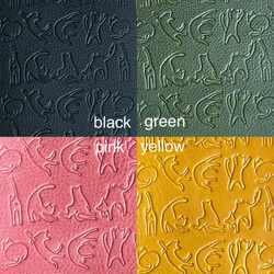 お札を折らない　猫好きのための猫のちいさなお財布　本革　手縫い　ミニ財布　三つ折り　納期約1週間　選べる４色 18枚目の画像