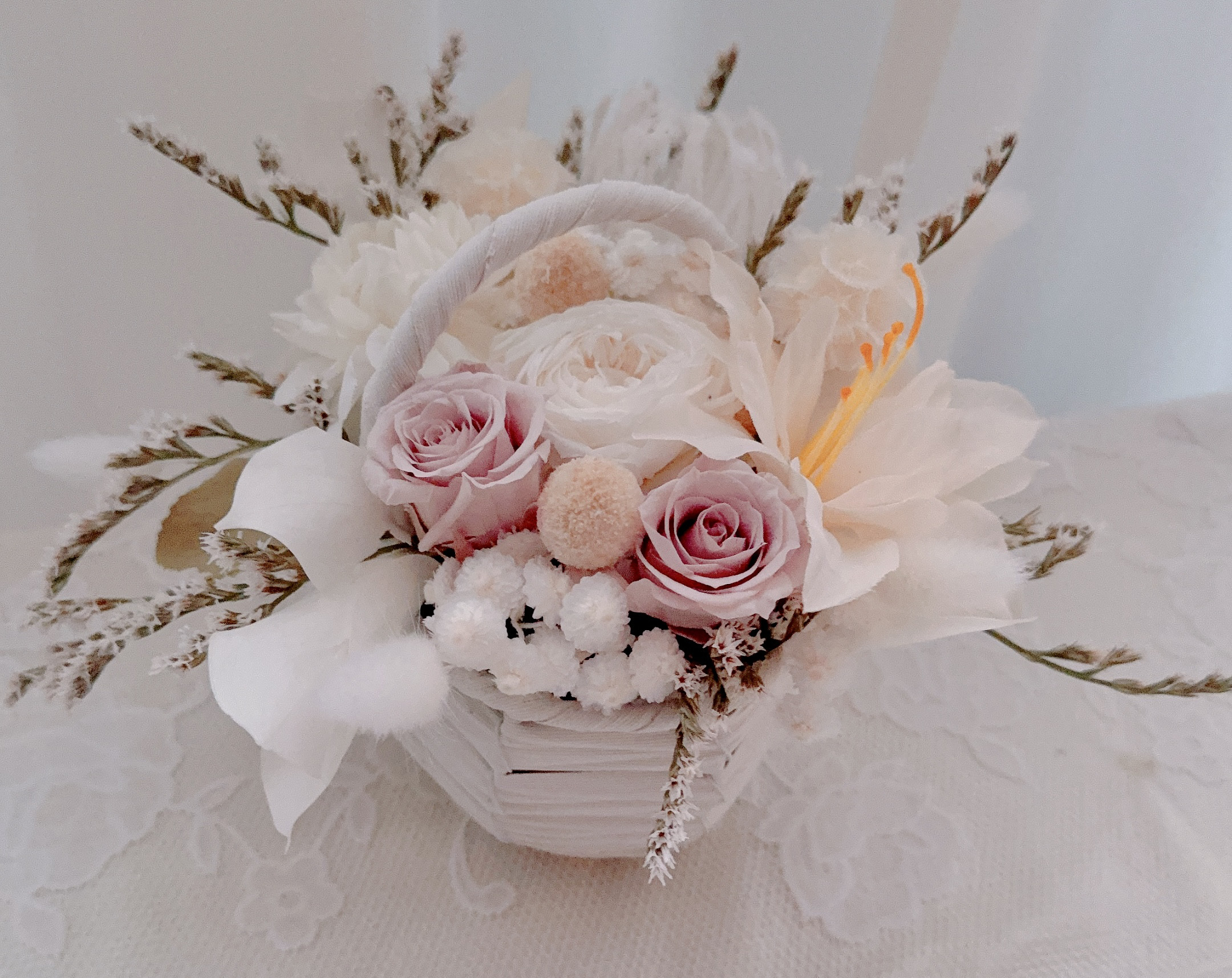 ❤️SALE❤️ 白プリザーブドフラワーアレンジ