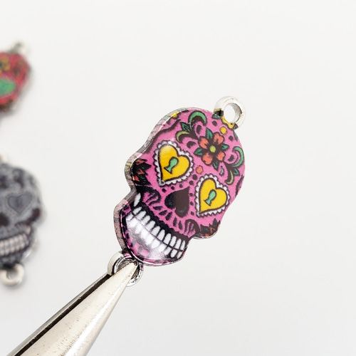 6個 メキシコ 骸骨 スカル カラベラ コネクター 死者の日 カラフル