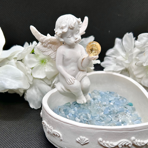 天使　陶器　エンジェル　蝶々　薔薇の草冠　レトロ 天使モチーフ 陶器ウォールデコレーション｜アンティーク雑貨