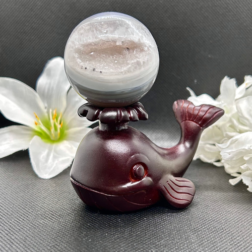 自然石 インテリア置物 木製台座付き