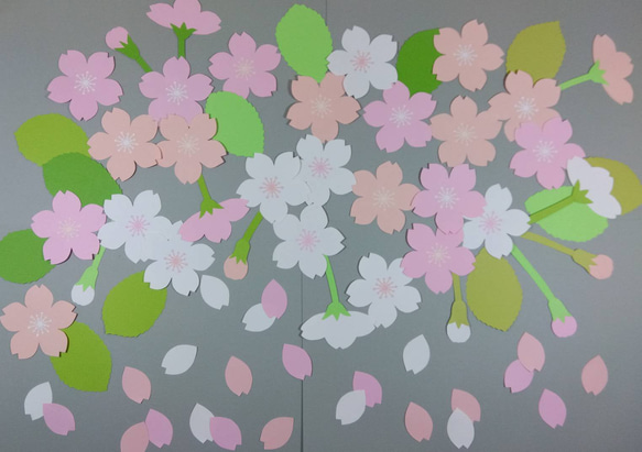さくら（3） 春の壁面飾り（卒業、卒園、入学、入園） 画用紙 保育