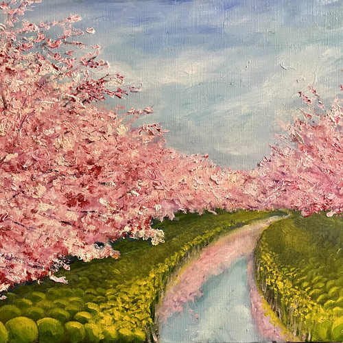 河津桜』油彩画 絵画 アトリエ風の通☆Etsuki Misu 通販 河津桜』油彩画 絵画 アトリエ風の通☆Etsuki Misu 通販