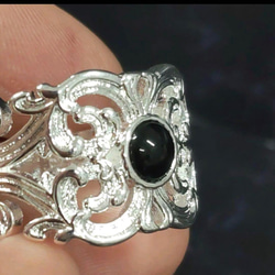 人気商品　大特価　silver925　メキシカンリング　オニキス　銀　ハンドメイド　刻印入り　　フリーサイズ　 8枚目の画像