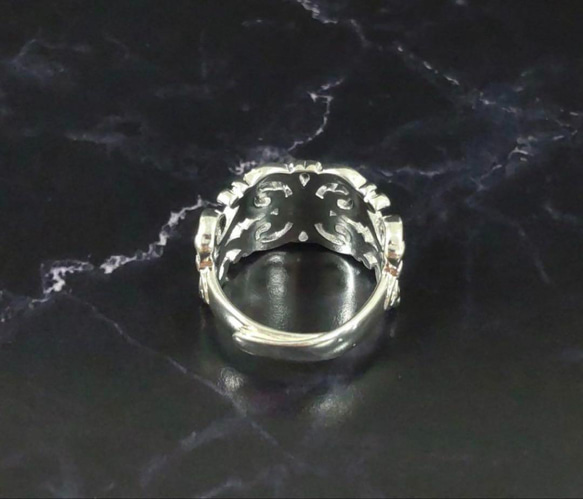 人気商品　大特価　silver925　メキシカンリング　オニキス　銀　ハンドメイド　刻印入り　　フリーサイズ　 5枚目の画像