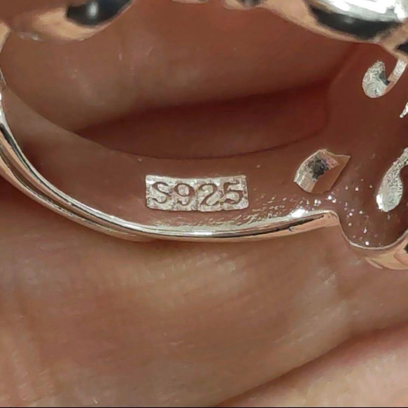 人気商品　大特価　silver925　メキシカンリング　オニキス　銀　ハンドメイド　刻印入り　　フリーサイズ　 10枚目の画像