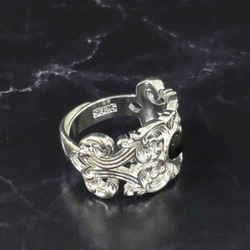 人気商品　大特価　silver925　メキシカンリング　オニキス　銀　ハンドメイド　刻印入り　　フリーサイズ　 4枚目の画像