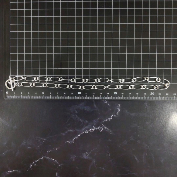 ユニセックス　simple　ネックレス ブレス　 シルバー925 フィガロチェーン　silver　銀　ハンドメイド　刻印 7枚目の画像